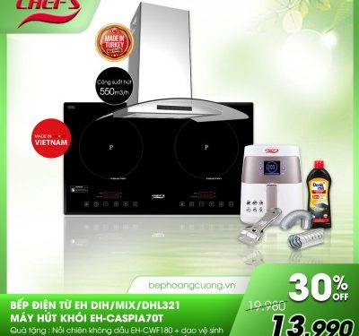 COMBO 14: Bếp từ Chefs EH-DIH321 + hút EH-CASPIA70T