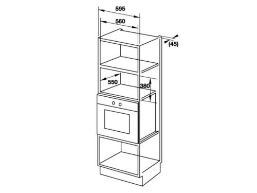 Kích thước lò vi sóng kết hợp nướng âm tủ Hafele HM-B38C 538.01.111
