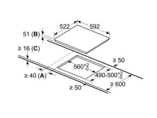 kích thước của Bếp từ Bosch PUJ61RBB5E