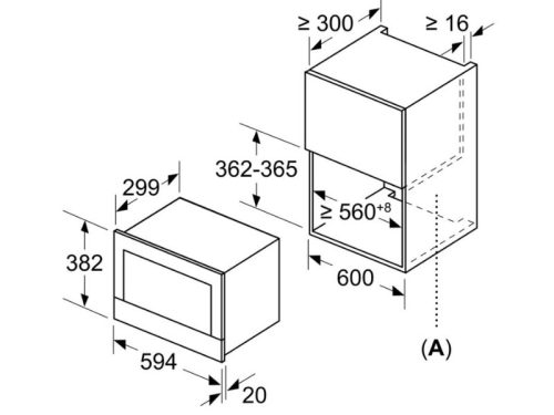 kích thước của Lò vi sóng Bosch BEL520MS0K
