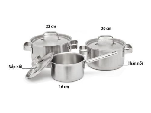 Bộ Nồi Inox 6 món Malloca SA-2030