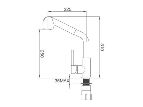 Kích thước của Vòi rửa chén bát Malloca K119N9