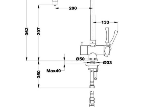 Kích thước của Vòi chậu rửa OS 210