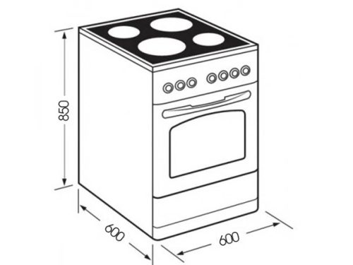 Kích thước Bếp tủ liền lò Kaff KF-IK60850