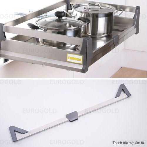 giá xoong nồi hộp gắn tủ dưới inox 201 Eurogold EU131700 giá xoong nồi hộp gắn tủ dưới inox 201 Eurogold EU131700