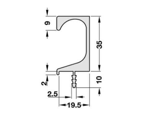 Tay nắm dạng thanh nhôm 3000mm Hafele 126.27.905 3 Tay Nắm Dạng Thanh Nhôm 3000mm Hafele 126.27.905