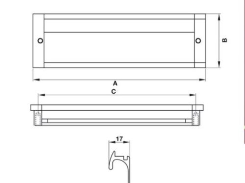 Tay nắm tủ âm 173mm Hafele 151.76.923 3 Tay Nắm Tủ Âm 173mm Hafele 151.76.923