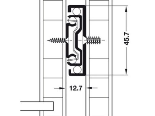 Ray bi không giảm chấn dài 500mm Hafele 494.02.465