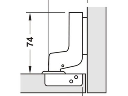 Kích thước của Bản lề lọt lòng Metalla SM 110º DIY Hafele 483.01.722