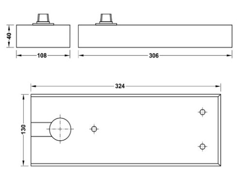 Kích thước của Bản lề sàn DCL41 EN5 250Kg Hafele 932.84.040