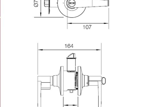 Kích thước của Bộ khóa tay nắm cửa đi Hafele 489.10.171