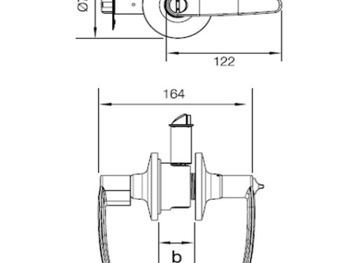 Kích thước của Bộ khóa tay nắm cửa đi Hafele 489.10.187