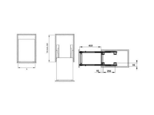 Kích thước của Bộ rổ gia vị Sonata Hafele 549.20.235 mạ chrome