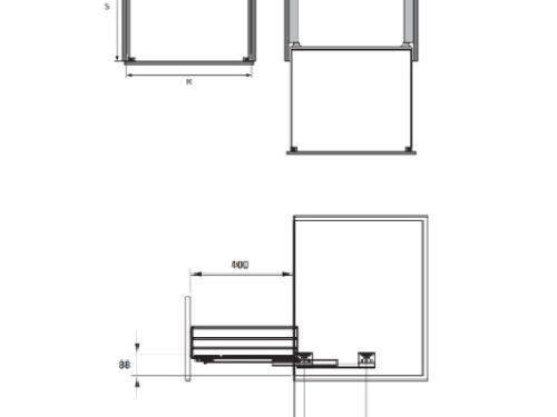 Kích thước của Bộ rổ xoong nồi Cappella Hafele 549.08.225 mạ chrome