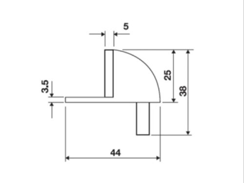 Kích thước của Chặn cửa gắn sàn màu đen Hafele 937.56.413