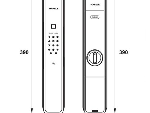 Kích thước của khóa điện tử Hafele PP9000 912.05.694