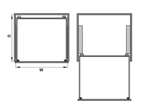 Kích thước rổ kéo lọt lòng 600 mm Hafele 540.26.667