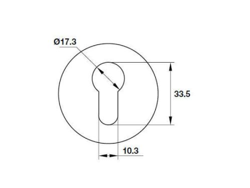 Kích thước của Nắp chụp ruột khóa Hafele 903.58.164