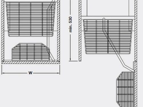 Kích thước của Phụ kiện tủ 6 tầng Milan Series-Hafele 549.91.173