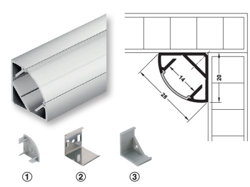Thanh nhôm gắn góc Hafele 833.74.812