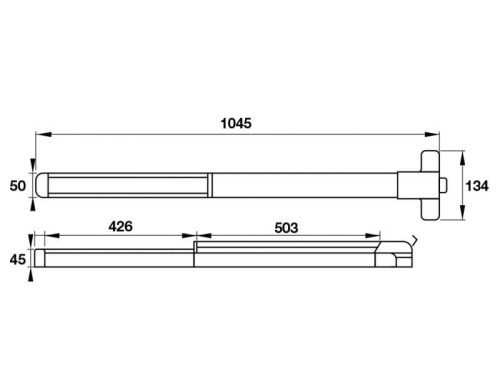 Kích thước của Thanh thoát hiểm Hafele 911.52.143