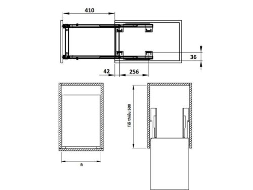 Bộ rổ gia vị, dao thớt Hafele Sonata 549.20.010 250mm