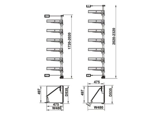 Bộ rổ xoay Hafele Kara Vario 595.82.805 6 tầng