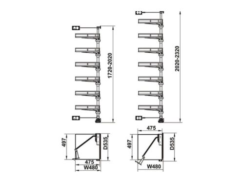 Bộ rổ xoay Hafele Kara Vario 595.82.815 7 tầng
