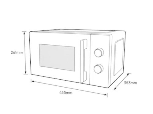 Kích thước lò vi sóng Electrolux EMG20K22W