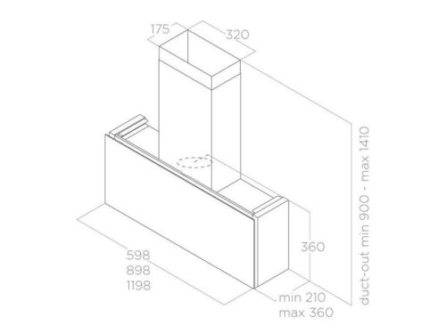 Máy hút mùi áp tường Elica RULES BL/F/90 PRF0163751 6 Kích thước máy hút mùi áp tường Elica RULES BL/F/90 PRF0163751