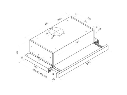 Máy hút mùi âm tủ Fagor 3AF3-741X 6 Thiết kế của máy hút mùi âm tủ Fagor 3AF3-741X