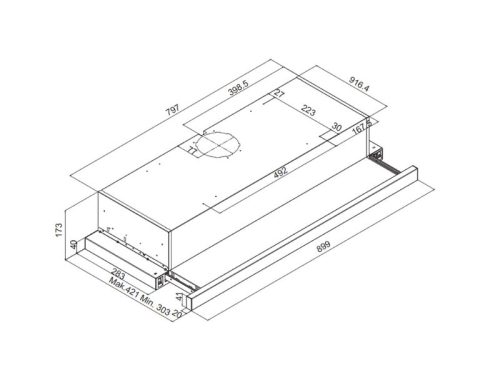 Máy hút mùi âm tủ Fagor 3AF3-941X 6 Thiết kế của máy hút mùi âm tủ Fagor 3AF3-941X