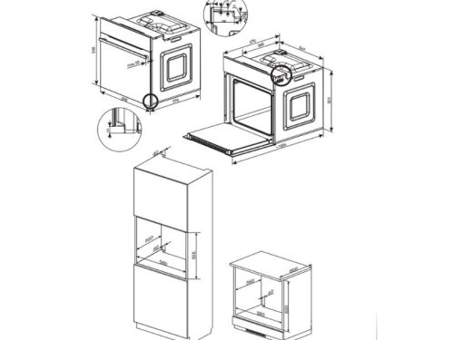 Thiết kế lắp đặt của lò nướng âm tủ 77L Fagor 8H-115BMsXA