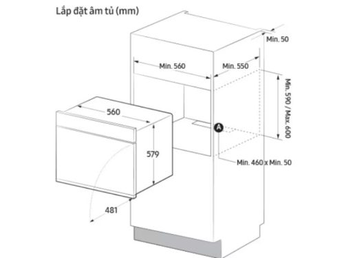 Lắp đặt lò nướng âm tủ 76 lít Samsung Bespoke NV7B6675CAA/SV