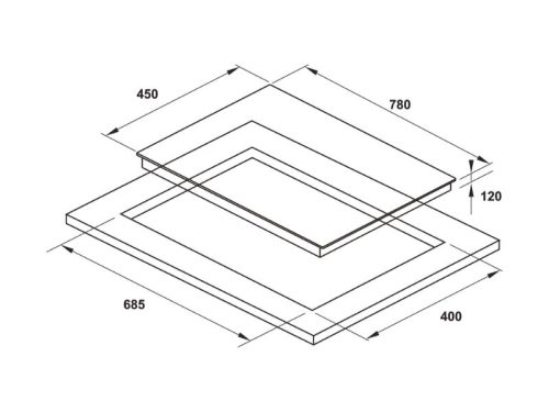 Kích thước bếp ga âm Hafele HC-G782B 538.66.507