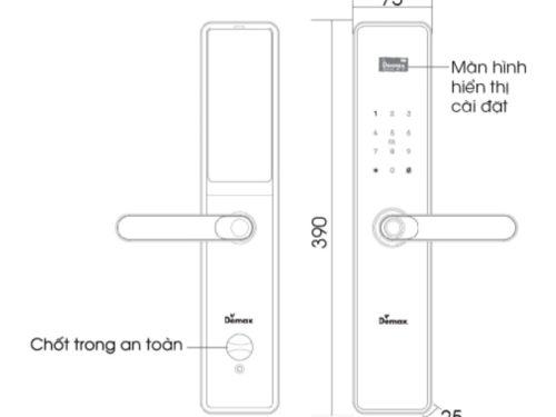 Kích thước khóa thông minh Demax SL-C622 AC