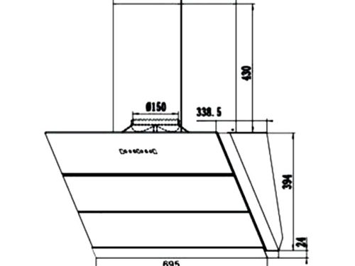 Máy hút mùi áp tường Binova BI-555Luxury-70 3 Kích thước máy hút mùi áp tường Binova BI-555Luxury-70