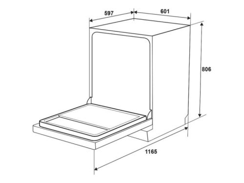 Kích thước máy rửa bát độc lập Hafele HDW-F601B 535.29.670