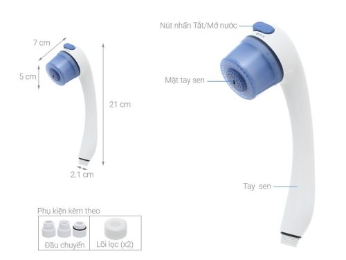 Vòi sen lọc nước Cleansui ES201W 4 Kích thước vòi sen lọc nước Cleansui ES201W