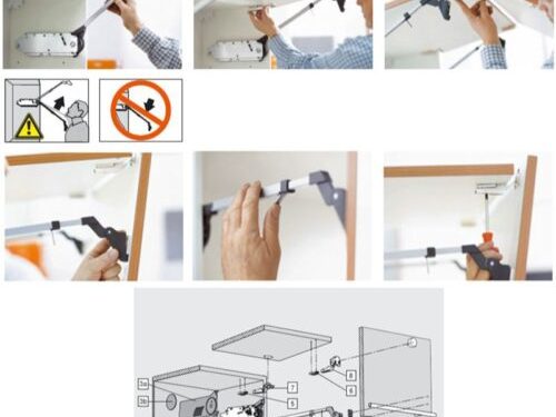 Lắp đặt tay nâng Blum cánh đôi tủ bếp 20F2800+20F3900