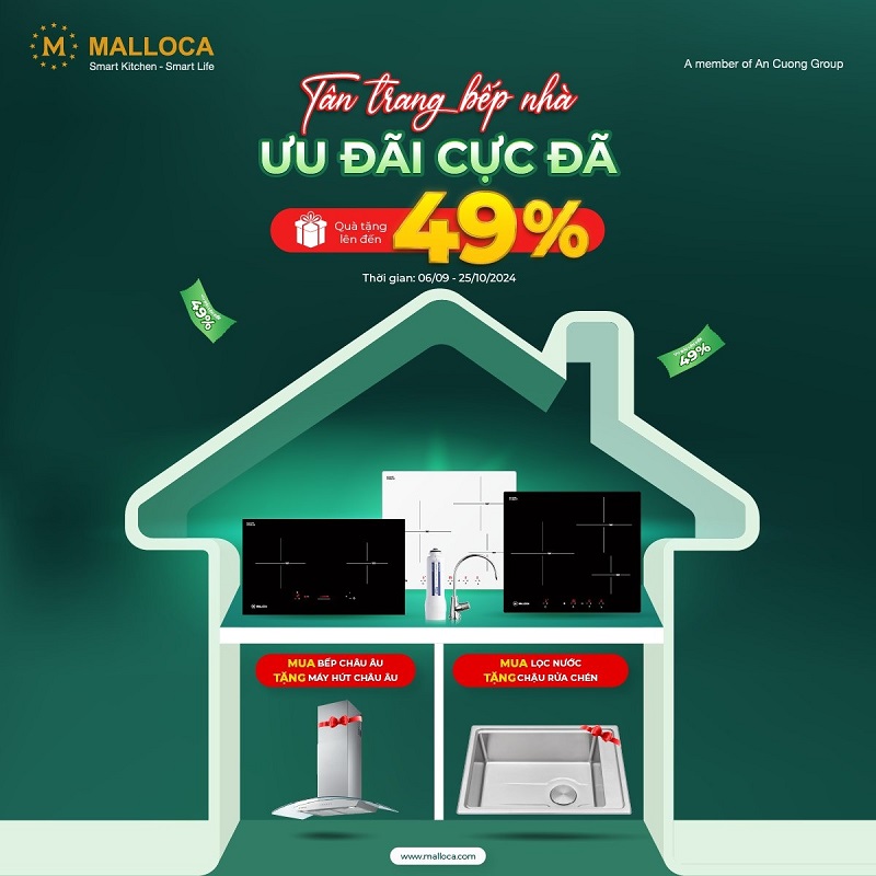 Khuyến mại cùng Malloca: Tân trang bếp nhà, ưu đãi cực đã 1 Khuyến mại cùng Malloca: Tân trang bếp nhà, ưu đãi cực đã