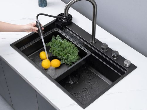Ảnh thực tế chậu rửa bát 1 hố Kluger KWF8161FB-S76W Plus