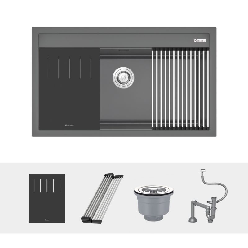 Ảnh chậu rửa bát Konox Terra 860S Grey Ảnh chậu rửa bát Konox Terra 860S Grey