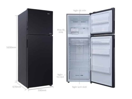 Tủ lạnh 2 cánh ngăn đá dưới Inverter 324 lít Aqua AQR-B390MA(HB) 4 kich thuoc tu lanh 2 canh ngan da tren inverter 333 lit aqua aqr t352fa fb