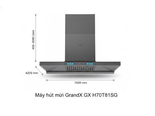 Máy hút mùi GrandX GX H70T81SG 6 Kích thước máy hút mùi GrandX GX H70T81SG