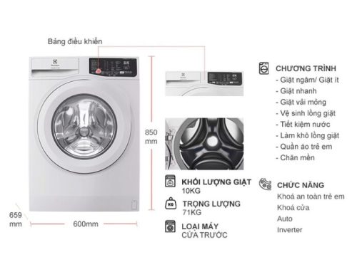 kich thuoc may giat electrolux inverter 10 kg ewf1025dqwb cua truoc