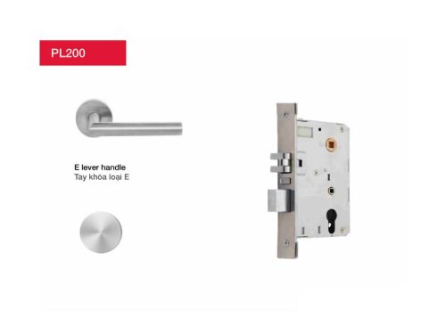 Khóa khách sạn Hafele tay E màu inox DINR PL200 912.20.056