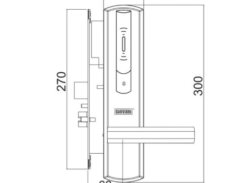 Kích thước khóa khách sạn GIOVANI GSL-156C136