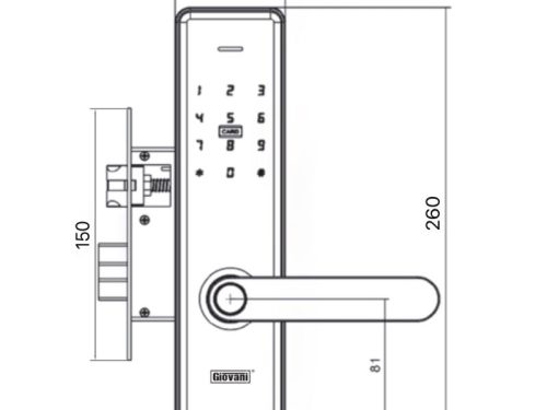 Kích thước khóa vân tay thông minh GIOVANI GSL-U268B